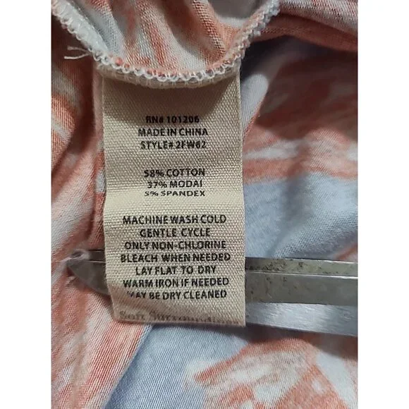 Soft Surroundings Maxi Dress L Blue Red Floral Twist Front Empire Soft Knit - Picture 14 of 14